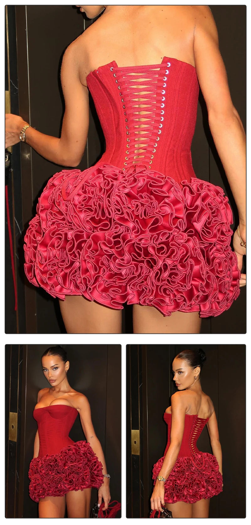 Structured Floral Mini Party Dress