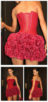 Structured Floral Mini Party Dress