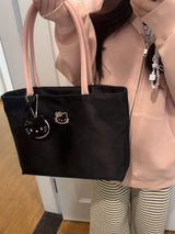 Large-capacity Tote Bag with Kitty embroidery, lightweight Underarm Handbag for Women, Cute and Exquisite, Suitable for Young Gi