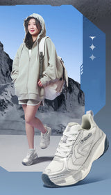 ONEMIX Retro Sport Shoes Round Toe Lace-Up Outdoor Function Low-Top Running Shoes Unisex Comfortable Cushion Jogging Sneakers