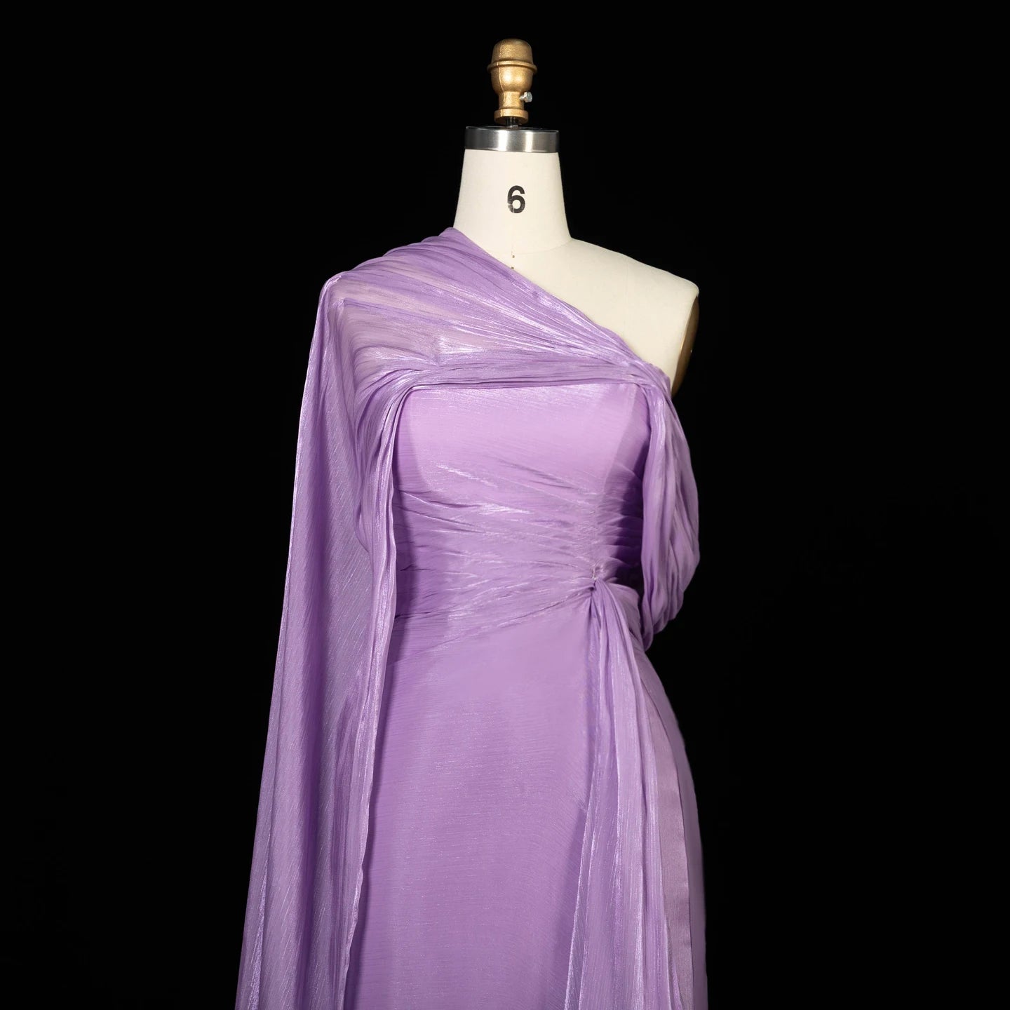 Sharon Said One-Shoulder Draped Chiffon Evening Gown SF199