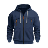 2026 Men's Casual Zipper Hoodie Fashionable Street Style Comfortable Loose Version Autumn/Winter Warm Hoodie Men's Clothing
