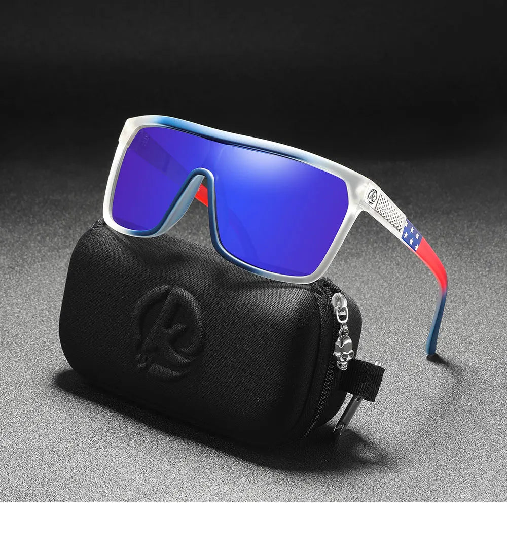 KDEAM One-piece Shape Men Sunglasses Polarized Elastic Paint Surface Sun Glasses Women Suitable Long-lasting Goggles Cat.3