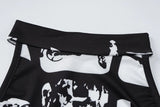 Vintage Print Halter Bodycon Mini Dress | Y2K Streetwear