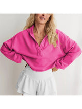 Women's Relaxed V-Neck Cropped Hoodie