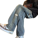 Men's Retro High-Waist Loose Straight Denim Jeans