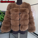 Elegant Winter Faux Fox Fur Crop Jacket