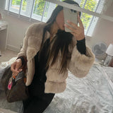 Elegant Winter Faux Fox Fur Crop Jacket