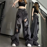 American Style Ripped Bell-Bottom Jeans