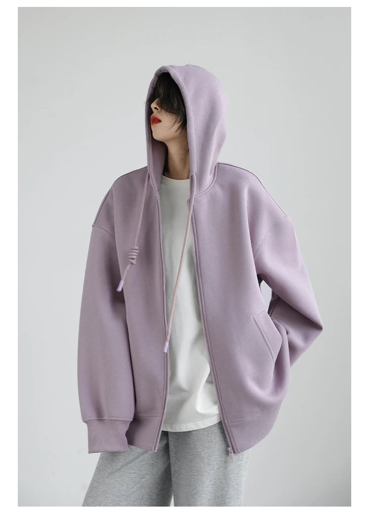 Women’s Relaxed Longline Zip-Up Hoodie