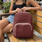 Gothic Skull Allover Print Women Fashion Backpack Corduroy Multi-pocket Large Capacity Commuter Bag