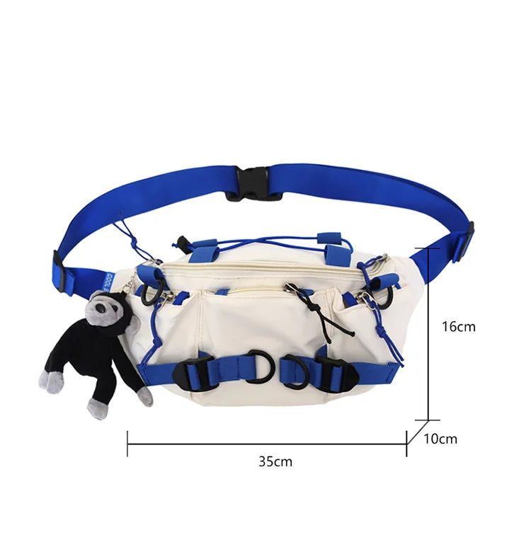 2024 Techwear Style Punk Hip Hop Single Shoulder Crossbody Bag Men Women Street Vintage Chest Bag Casual Sport Fanny Pack