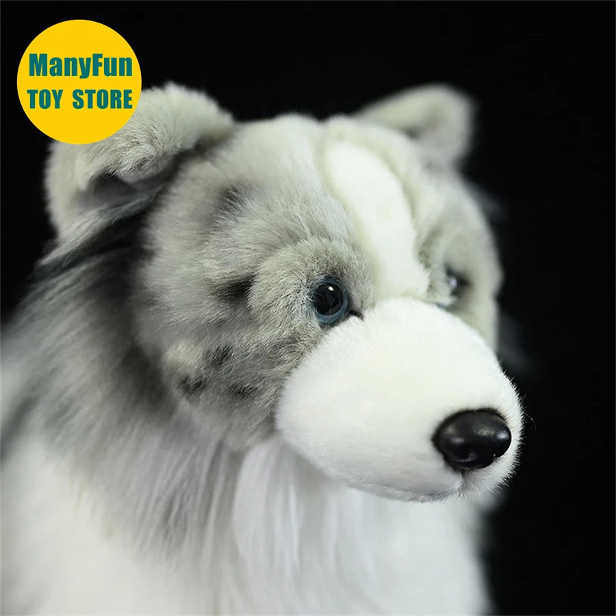 Border Collie High Fidelity Anime Cute Plushie Sheep Dog Plush Toys Lifelike Animals Simulation Stuffed Doll Kawai Toy Gifts