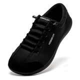 HOBIBEAR Unisex Barefoot Wide Toe Shoes Women Men Artificial Leather Minimalist Sneakers Adjustable Slip On Walking Shoes
