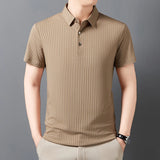Men's Striped Polo Shirt – Breathable Summer Style