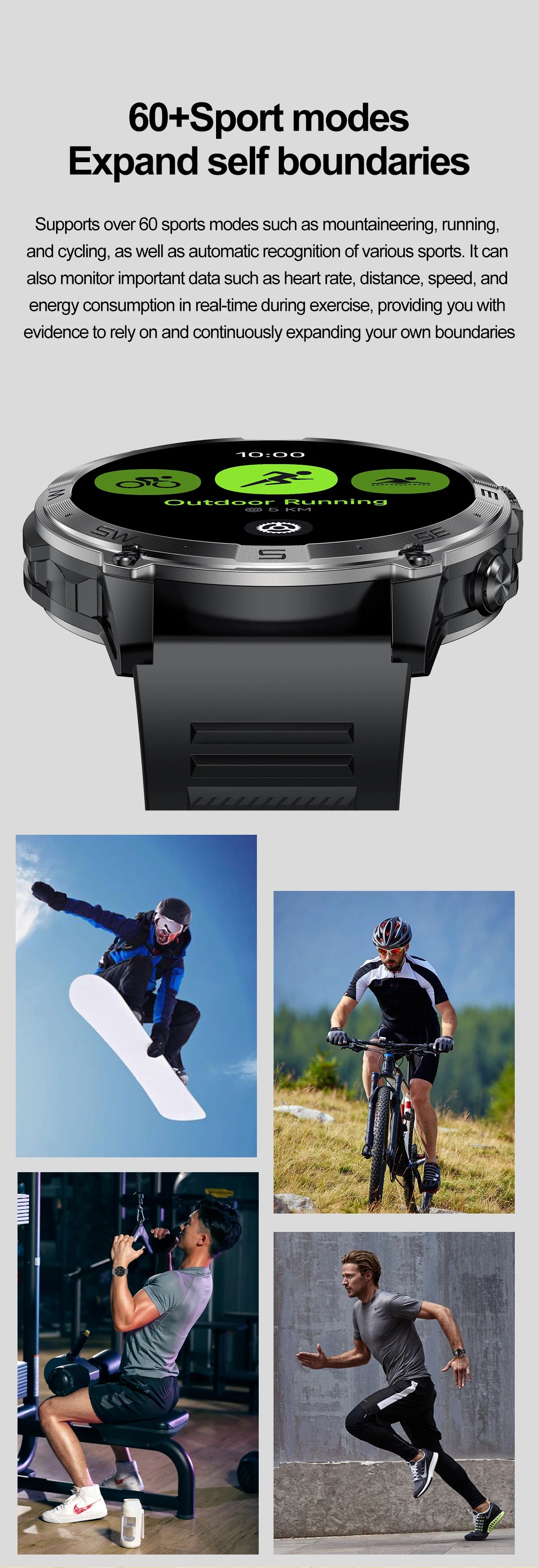 NORTH EDGE GPS Smart Watch – AMOLED, Bluetooth & IP68