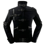 Role-player Michael Jackson BAD Punk Jacket Black Stretch Cotton Outwear Impersonator