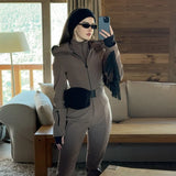 Women's Winter Fur-Trim Hooded Jumpsuit