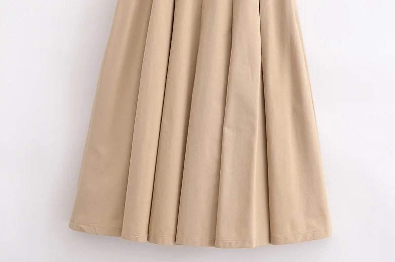 Elegant Pleated Sleeveless Midi Dress