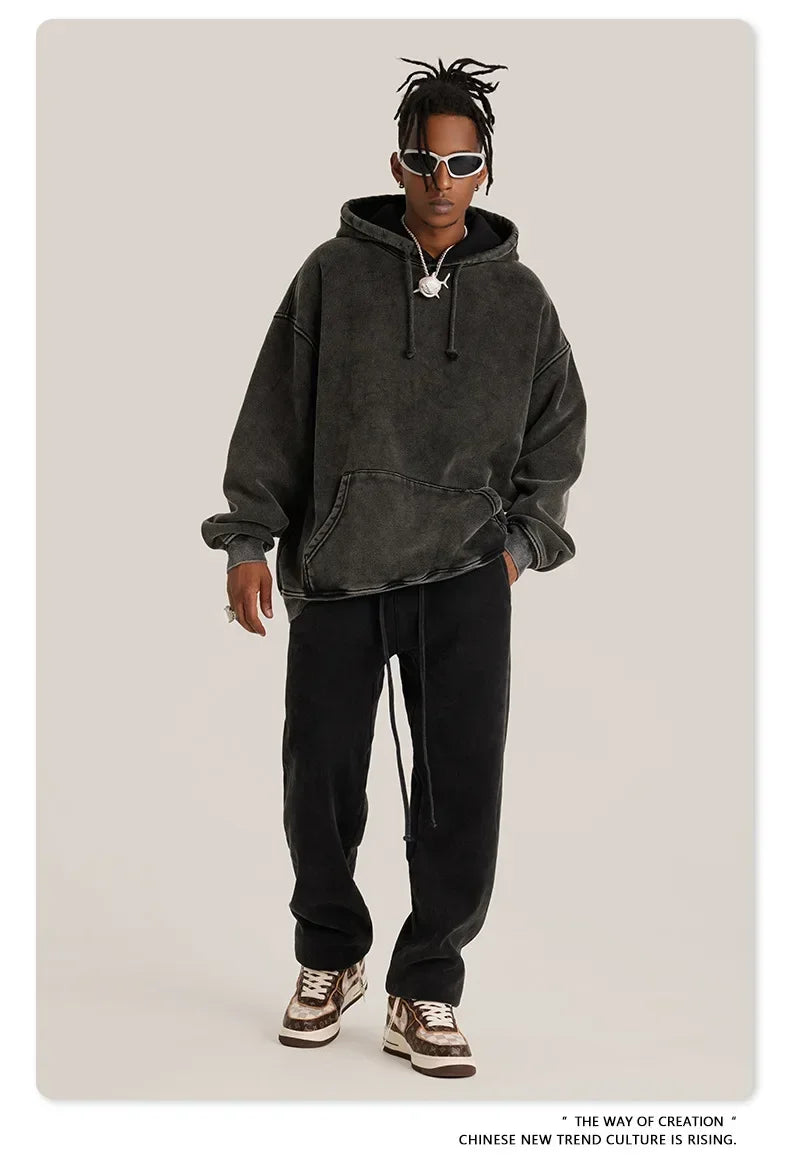 Vintage Wash Oversized Cotton Hoodie