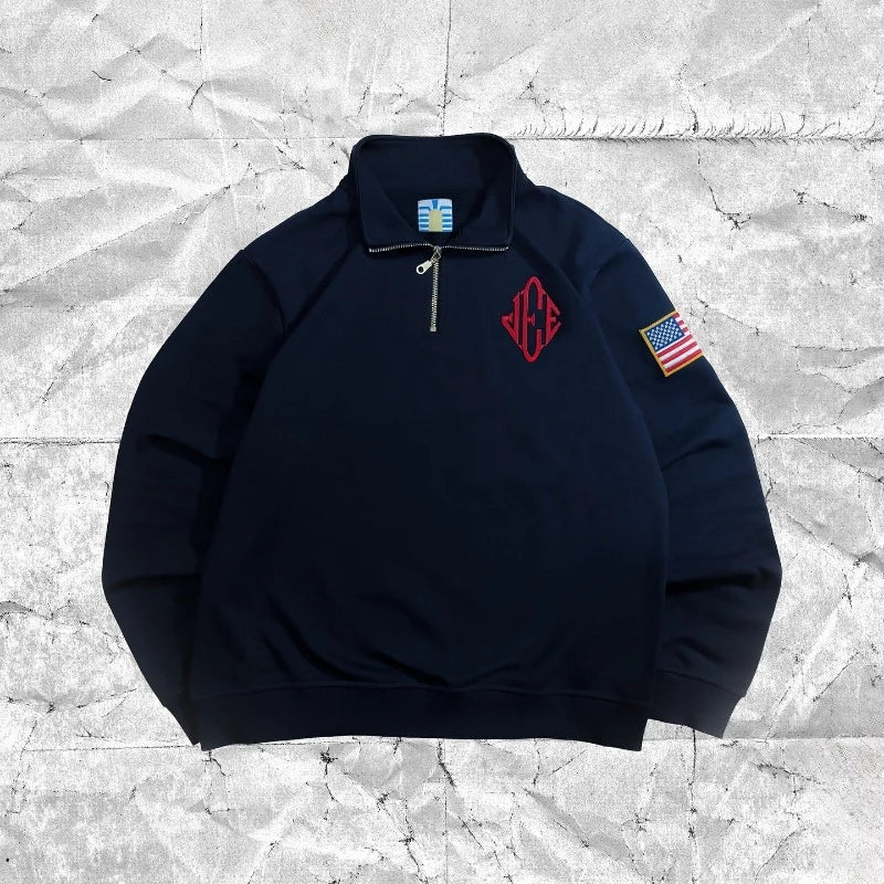 Y2K Retro Quarter-Zip Pullover