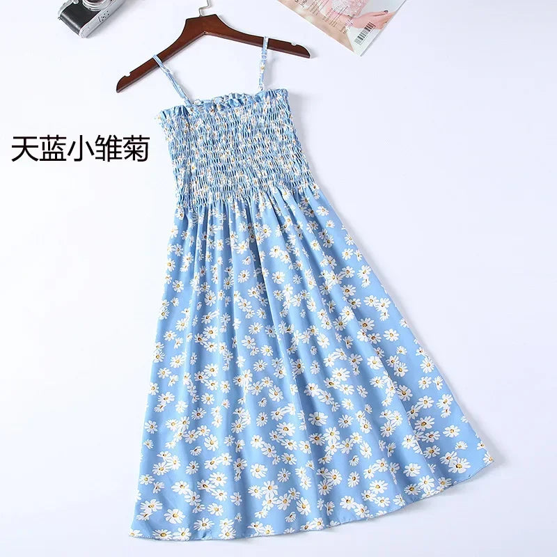 Summer Chiffon Spaghetti Strap Mini Dress