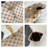 Women's Geometric PU Leather Tote Bag – Large Capacity Shoulder Bag