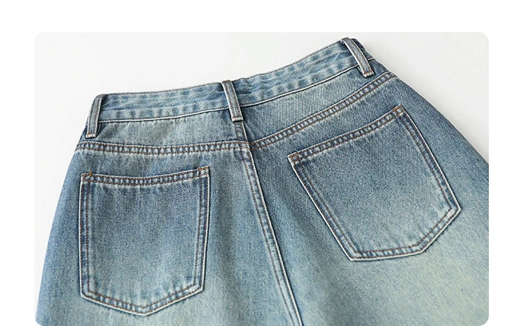 CHIC VEN Women Jeans Fashion Casual Loose High Waisted Wide Leg Denim Pants Streetwear Female Trousers Spring Autumn New 2026
