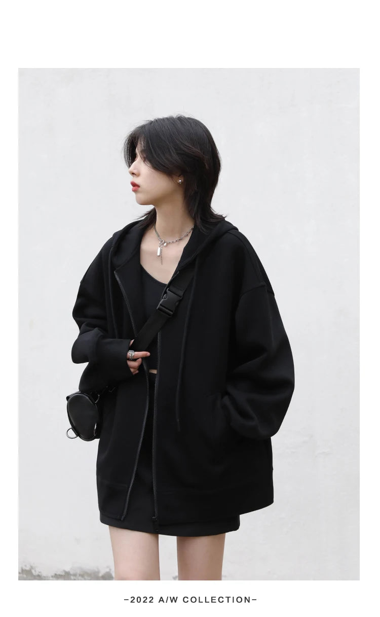 Women’s Relaxed Longline Zip-Up Hoodie