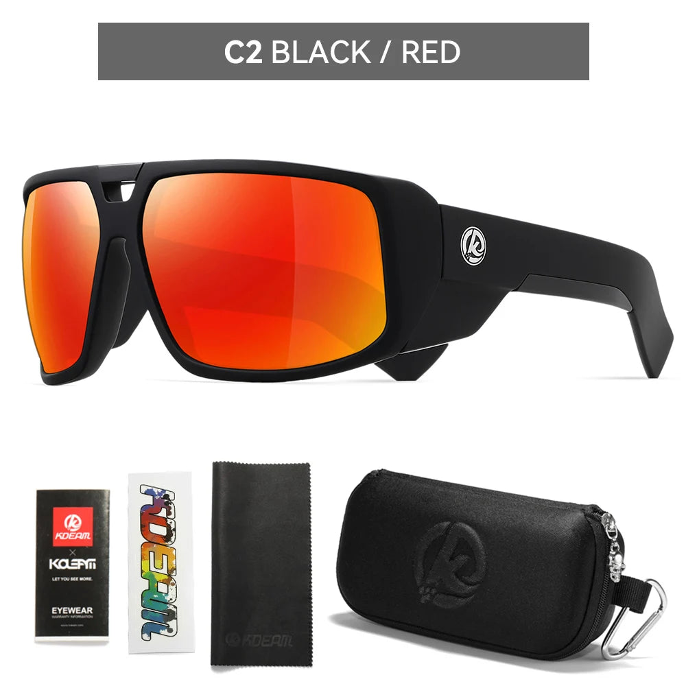 KDEAM Muscle Car Styling And Serious Performance Polarized Men's Sunglasses Sport Cycling Glasses Features Sturdy 5-Barrel Hinge