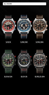 NAVIFORCE Sports Multifunction Waterproof Watches for Men Fashion Leather Luxury Brand Quartz Analog Luminous Square Wrist Watch