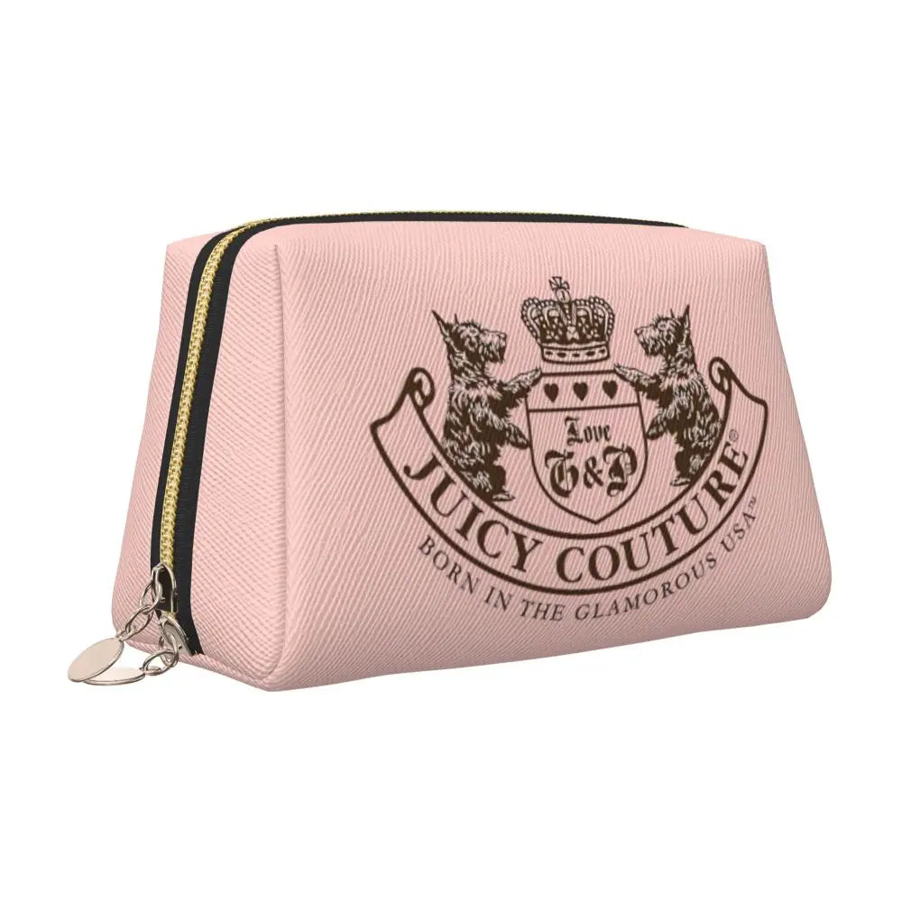 J-Juicy-C-Couture Makeup Bag Zipper Pouch Travel Cosmetic Bags Large Leather Portable Cosmetic Bag for Women