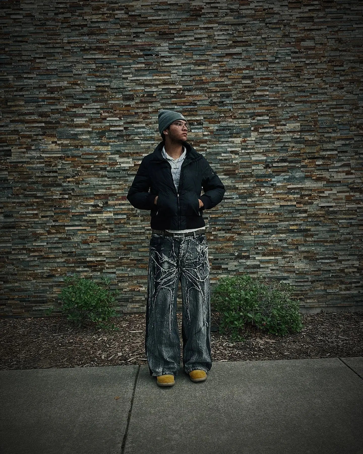 Y2K Phantom Spider Patch Baggy Jeans