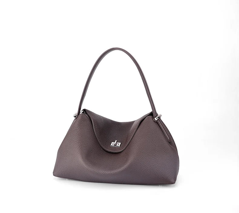 Women's genuine leather handbag fashionable retro designer luxury bag high-quality cowhide large capacity casual shopping bag