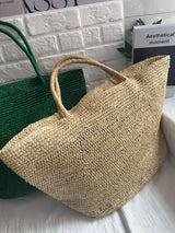 Fashionable Natural Rafia Grass Hand-woven Bag, Large Capacity, Lightweight, Versatile, Suitable for Daily Use, Women's Handbag
