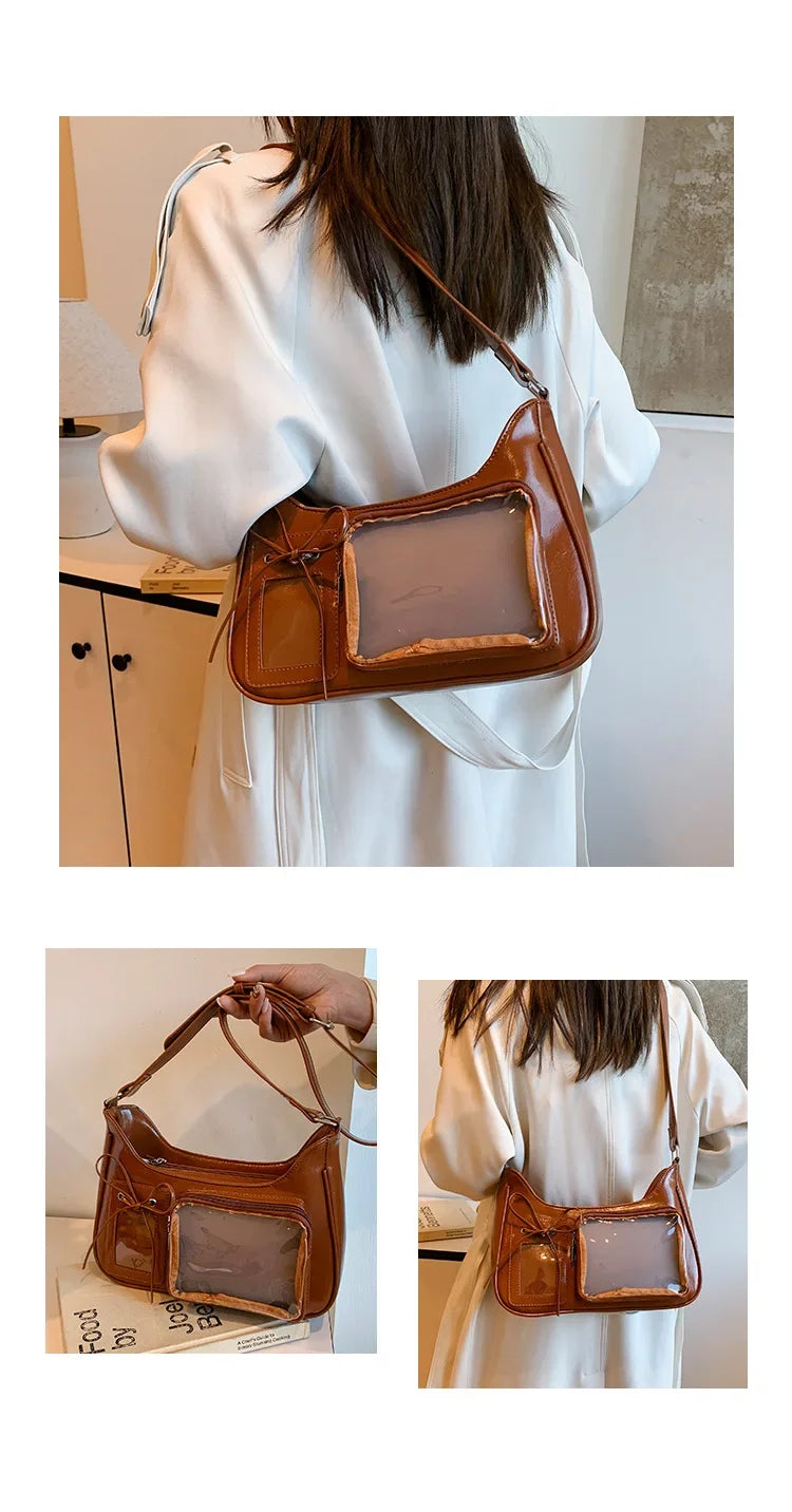 Y2K Transparent Ita Shoulder Bag – Harajuku Crossbody Purse