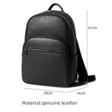 New Brand Genuine Leather Men Backpacks Fashion Real Natural Leather Student Backpack Boy Luxury Computer Laptop Bags