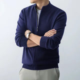 Slim Fit Zipper Cardigan – Premium USA-Made Knit Sweater