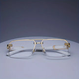Rimless Rectangle Sunglasses – UV400 Unisex Shades