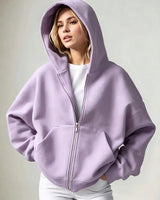 Women’s Relaxed Fleece Zip-Up Hoodie with Pockets