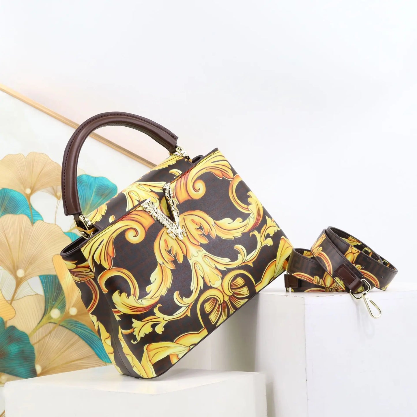 Ins Famous Fashion Classic Printed PU Leather Women's Handbags – Luxury Elegant Shoulder Crossbody Top Handle Bag