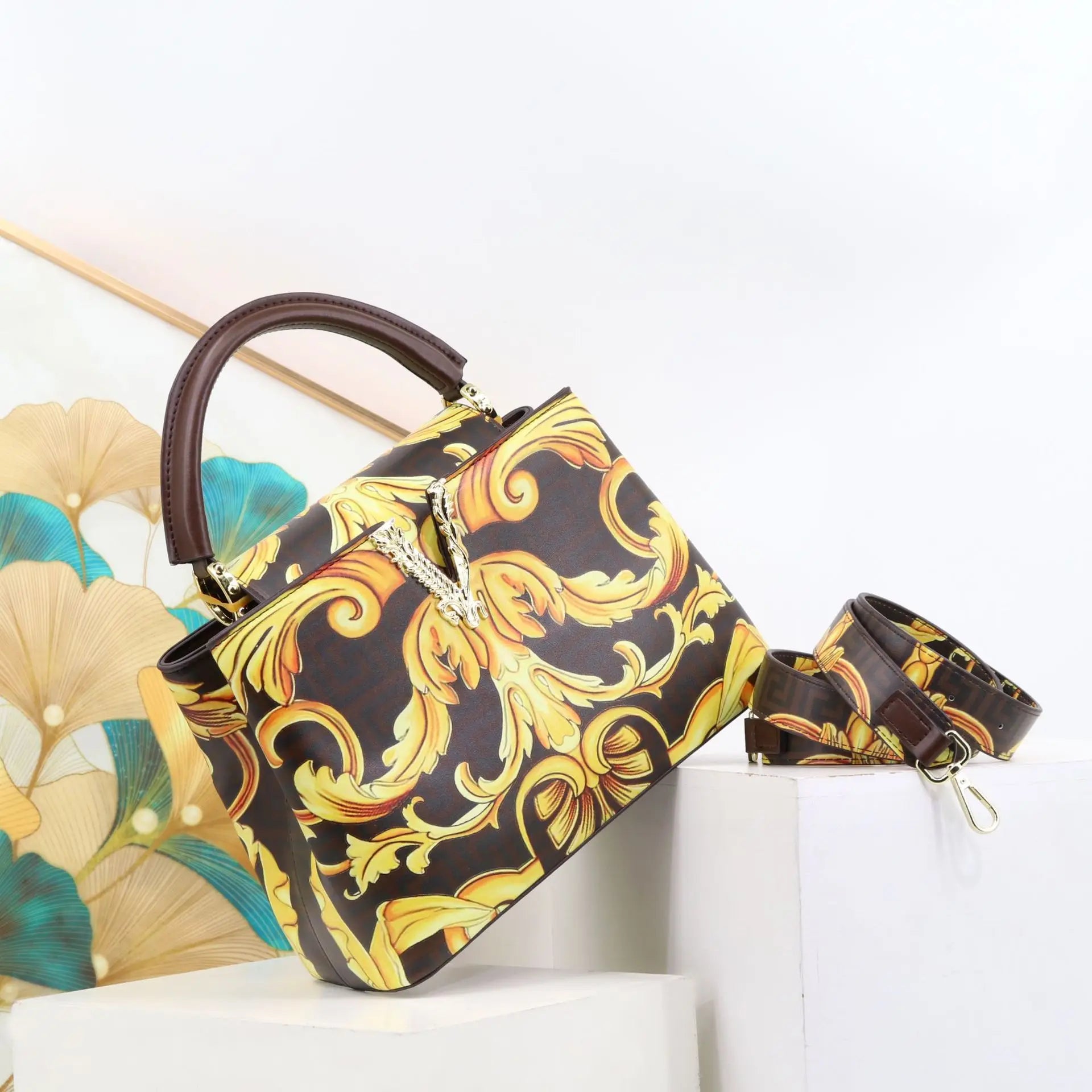 Ins Famous Fashion Classic Printed PU Leather Women's Handbags – Luxury Elegant Shoulder Crossbody Top Handle Bag