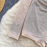 Sparkle & Shine: Women's Rhinestone Mesh Romper