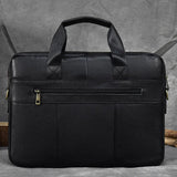 Luufan Genuine Leather Men's Business Handbag 15" Laptop Briefcase Bag Male A4 Document Shoulder Message Computer Bag Work Tote