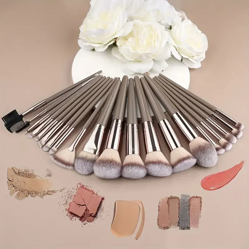 Professional 3-20pc USA-Made Makeup Brush Set - Goat & Synthetic Hair