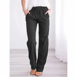 Women's Cotton Drawstring Straight Leg Pants