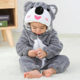 Animal Theme Flannel Baby Romper