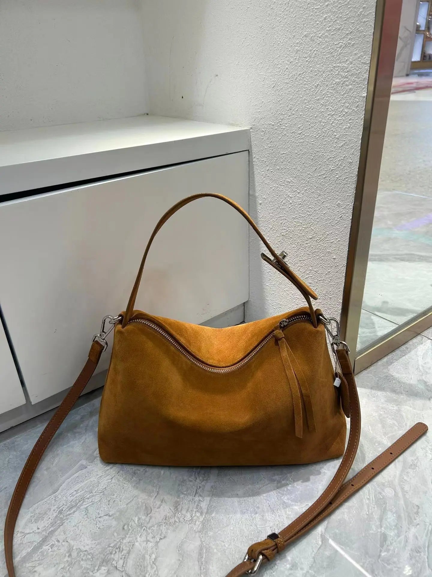 Luxury Suede Boston Tote