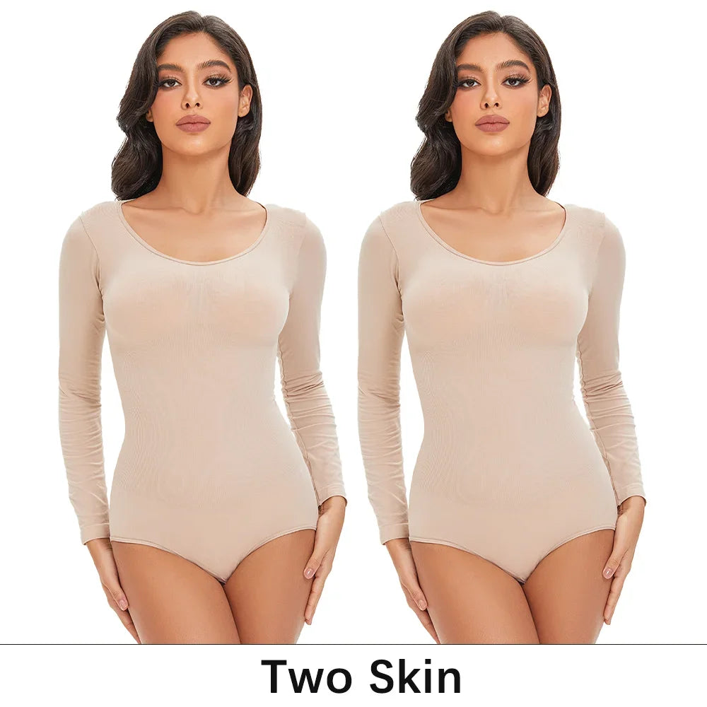 Seamless Tummy Control Long Sleeve Body Shaper