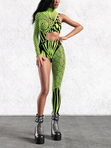 Medieval Art Irregular Lines Bodysuit